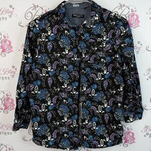 Brave Soul button up paisley floral purple Gray and Blue Casual Shirt